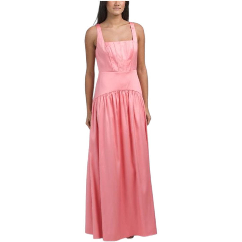 Aidan Mattox Sleeveless Dropped Waist Gown